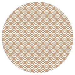 Brown Little Paws - Cute Cat Lover  Round Trivet by ConteMonfrey