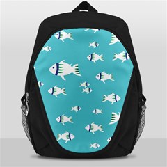 Blue Fish Pattern Backpack Bag by danenraven