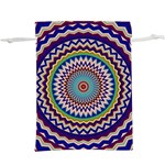 Kaleidoscope Geometric Circles  Lightweight Drawstring Pouch (XL) Back