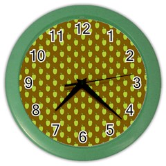 All The Green Apples Color Wall Clock by ConteMonfreyShop