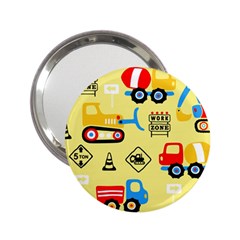 Seamless Pattern Vector Industrial Vehicle Cartoon 2 25  Handbag Mirrors by Jancukart