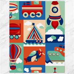 Toy Transport Cartoon Seamless-pattern-with-airplane-aerostat-sail Yacht Vector Illustration Canvas 12  X 16  by Jancukart