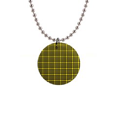 Yellow Small Plaids 1  Button Necklace by ConteMonfrey
