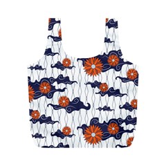 Blue And White Pottery Pattern Full Print Recycle Bag (m) by danenraven