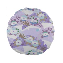 Purple Japanese Pattern Texture Violet Textile Standard 15  Premium Flano Round Cushions by danenraven