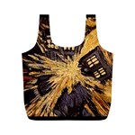 Brown And Black Abstract Painting Doctor Who Tardis Vincent Van Gogh Full Print Recycle Bag (M) Back