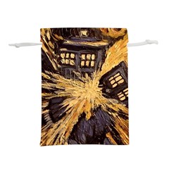 Brown And Black Abstract Painting Doctor Who Tardis Vincent Van Gogh Lightweight Drawstring Pouch (s) by danenraven