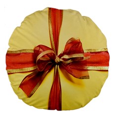 Ribbon Bow Large 18  Premium Round Cushions by artworkshop