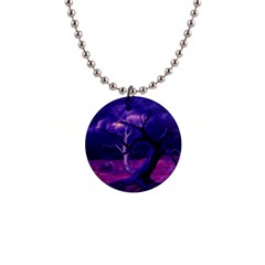 Forest Night Heaven Cloud Nature 1  Button Necklace by Wegoenart