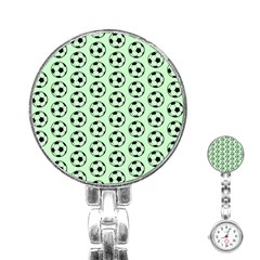 Pattern Ball Soccer Background Stainless Steel Nurses Watch by Wegoenart