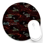 Geometric Pattern Recycle Bin Round Mousepad Front