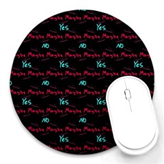 Doodle Lettering Background Round Mousepad by Ravend
