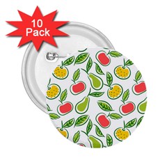 Fruit Fruits Food Illustration Background Pattern 2 25  Buttons (10 Pack)  by Ravend