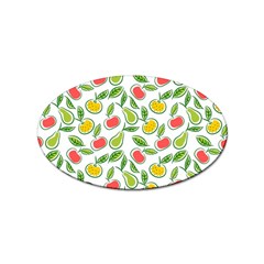Fruit Fruits Food Illustration Background Pattern Sticker Oval (100 Pack) by Ravend