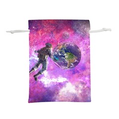 Astronaut Earth Space Planet Fantasy Lightweight Drawstring Pouch (m) by Ravend