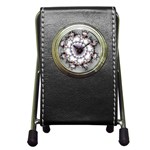 Mandelbrot Fractal Background Template Circle Pen Holder Desk Clock Front