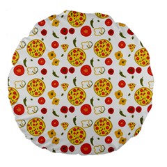 Illustration Pizza Background Vegetable Large 18  Premium Flano Round Cushions by Ravend