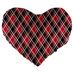 Geometric Large 19  Premium Flano Heart Shape Cushions by nateshop