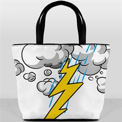 Storm Thunder Lightning Light Flash Cloud Bucket Bag by danenraven