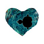 Mandelbrot Apple Fractal Abstract Standard 16  Premium Heart Shape Cushions Front
