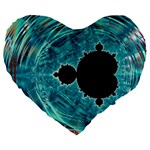 Mandelbrot Apple Fractal Abstract Large 19  Premium Heart Shape Cushions Front