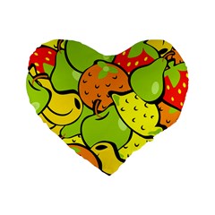 Fruit Food Wallpaper Standard 16  Premium Flano Heart Shape Cushions by Dutashop