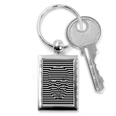 Striped-skull Demonic Skulls-stripe Key Chain (rectangle) by Casemiro