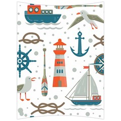 Nautical-elements-pattern-background Back Support Cushion by Jancukart