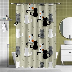 Cute-cat-seamless-pattern Shower Curtain 48  X 72  (small)  by Wegoenart