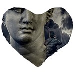 Men Taking Photos Of Greek Goddess Large 19  Premium Flano Heart Shape Cushions Front