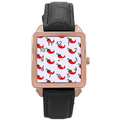 Small Peppers Rose Gold Leather Watch  by ConteMonfrey