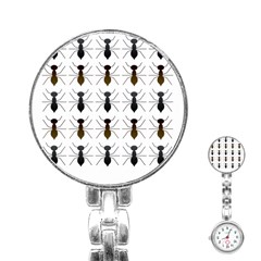 Ants Insect Pattern Cartoon Ant Animal Stainless Steel Nurses Watch by Ravend