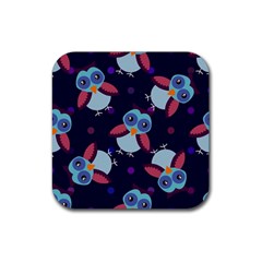 Owl Pattern Background Rubber Coaster (square) by Wegoenart