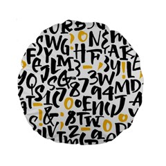 Letters Pattern Standard 15  Premium Round Cushions by Wegoenart