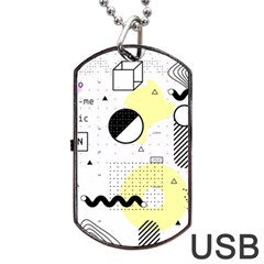 Graphic-design-geometric-background Dog Tag Usb Flash (one Side) by Wegoenart