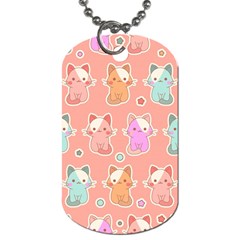 Cute Kawaii Kittens Seamless Pattern Dog Tag (two Sides) by Wegoenart