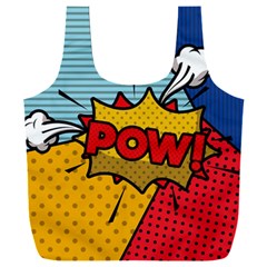 Pow Word Pop Art Style Expression Vector Full Print Recycle Bag (xxxl) by Wegoenart