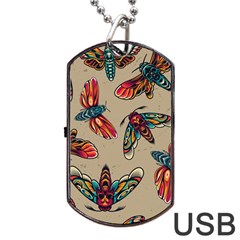 Tattoos Colorful Seamless Pattern Dog Tag Usb Flash (one Side) by Wegoenart