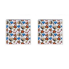 Full Color Flash Tattoo Patterns Cufflinks (square) by Wegoenart