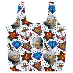 Full Color Flash Tattoo Patterns Full Print Recycle Bag (xl) by Wegoenart