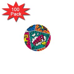 Comic Colorful Seamless Pattern 1  Mini Buttons (100 Pack)  by Wegoenart