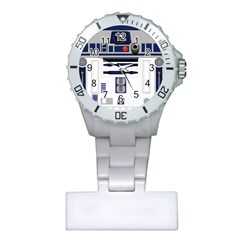 Robot R2d2 R2 D2 Pattern Plastic Nurses Watch by Jancukart