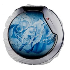 Silver Framed Washing Machine Animated Large 18  Premium Flano Round Cushions by Jancukart
