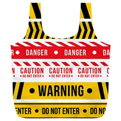 Yellow Black Warning Line Full Print Recycle Bag (xxxl) by Jancukart