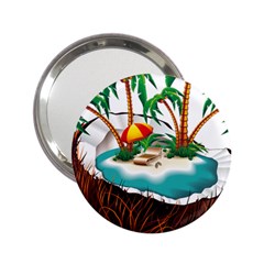 Coconut And Holiday Beach Food 2 25  Handbag Mirrors by Jancukart
