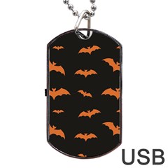 Bat Pattern Dog Tag Usb Flash (two Sides) by Valentinaart