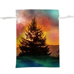 Tree Nature Landscape Fantasy Magical Cosmic Lightweight Drawstring Pouch (XL) Front