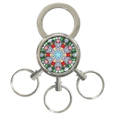 Geometric Symmetrical Symmetry Data Futuristic 3-ring Key Chain by Ravend