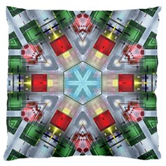Geometric Symmetrical Symmetry Data Futuristic Large Cushion Case (one Side) by Ravend