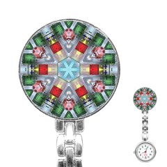 Geometric Symmetrical Symmetry Data Futuristic Stainless Steel Nurses Watch by Ravend